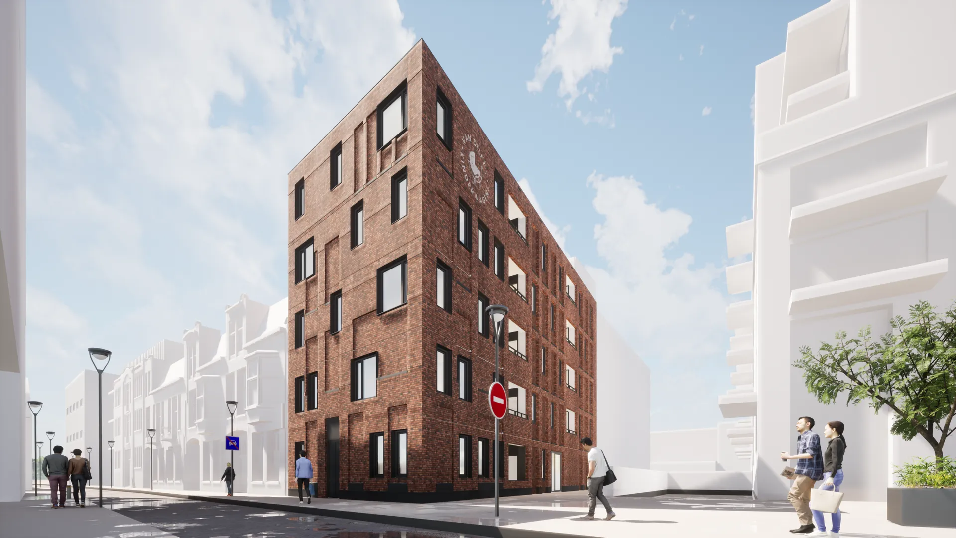 Impressie van het houten appartementencomplex aan de Telegraafstraat in Tilburg